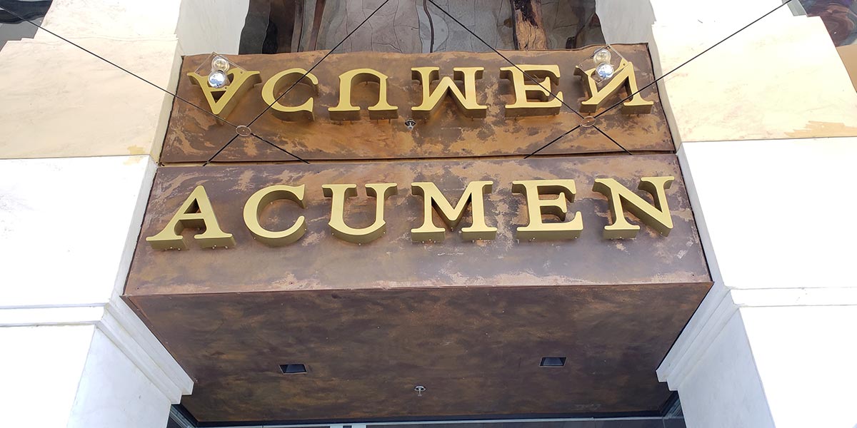 Acumen Wine Gallery Sign