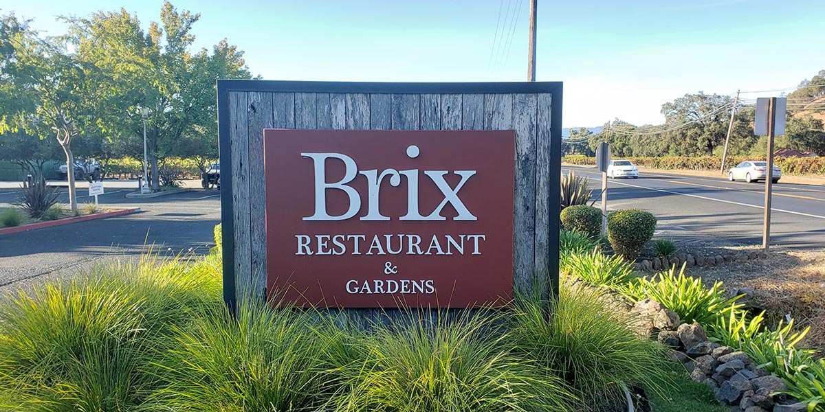 Brix Restaurant and Gardens Sign