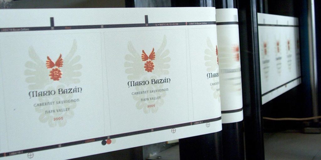 Wine Bottle Label from Bazan Cellars Tasting Room
