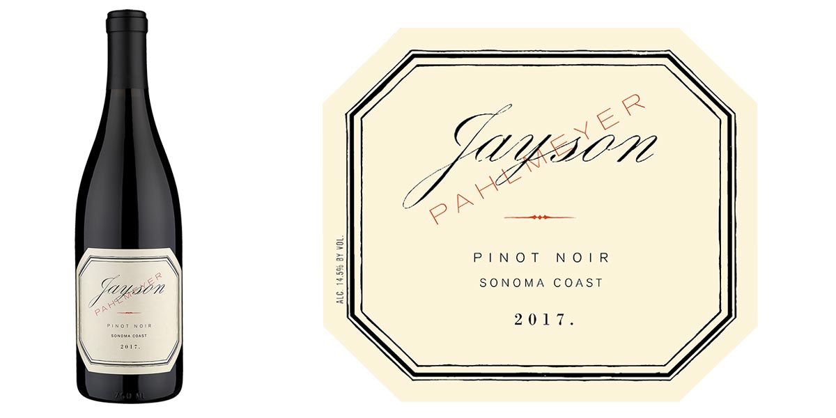 Pinot Noir Bottleshot & Label from Jayson by Pahlmeyer