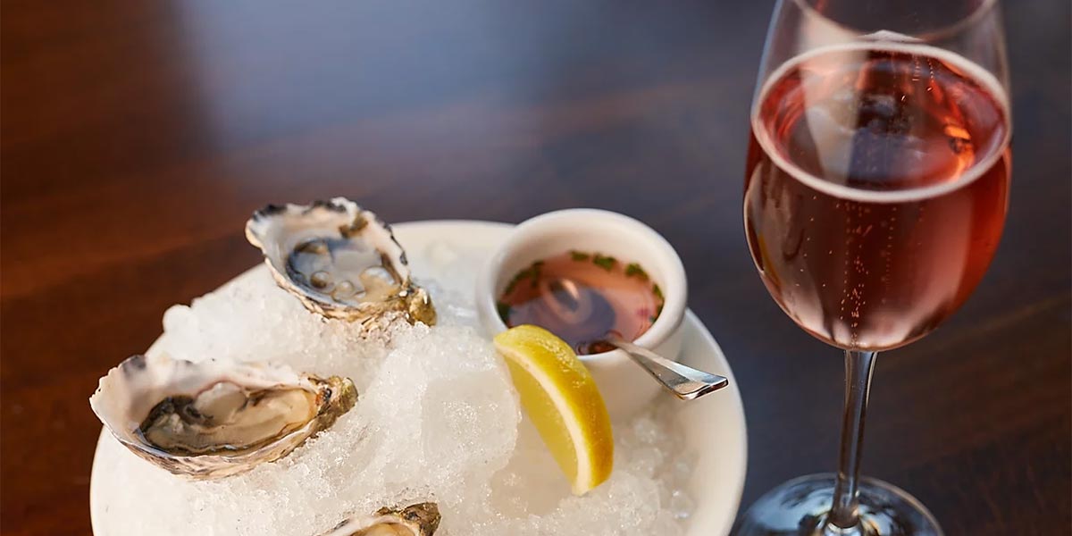 Oysters and Wine at Food at Johnny's Restaurant Napa
