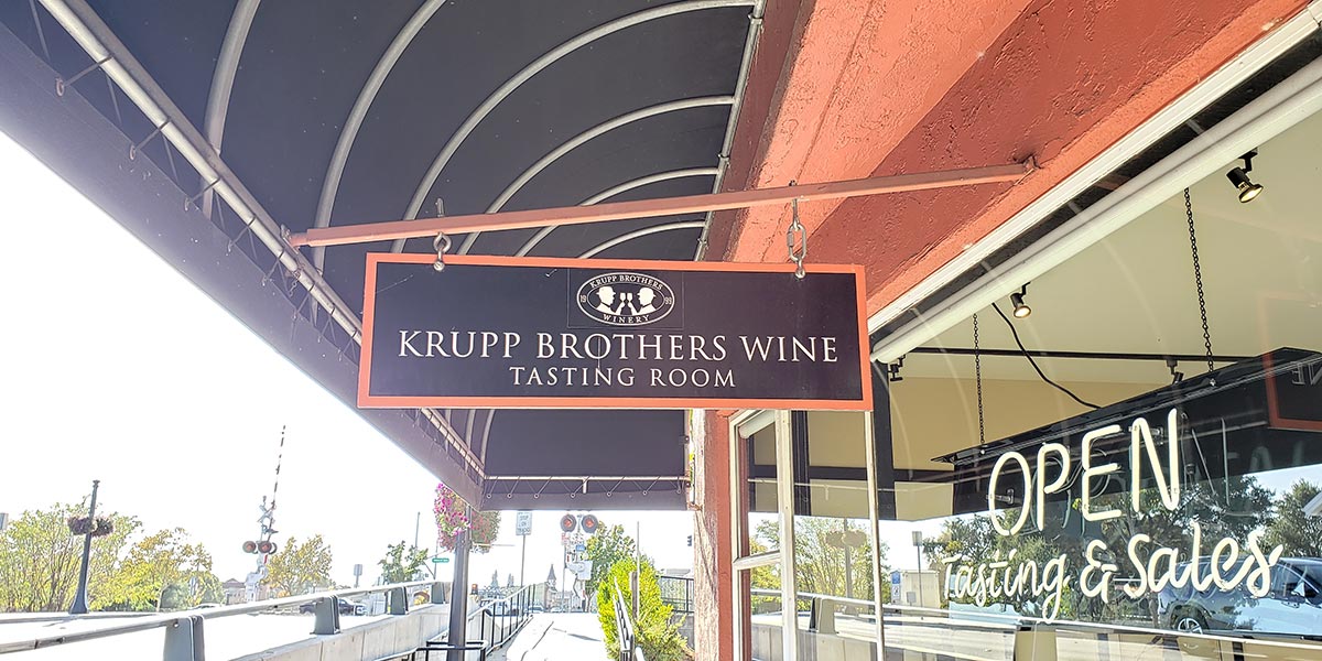 Krupp Brothers Tasting Room Sign