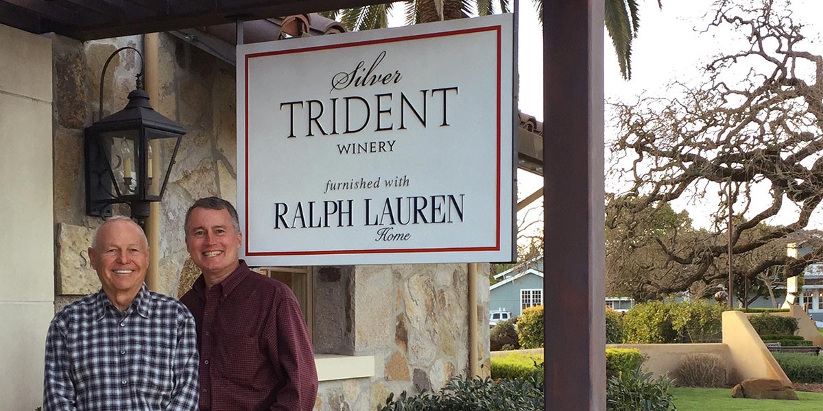 Silver Trident Winery Sign