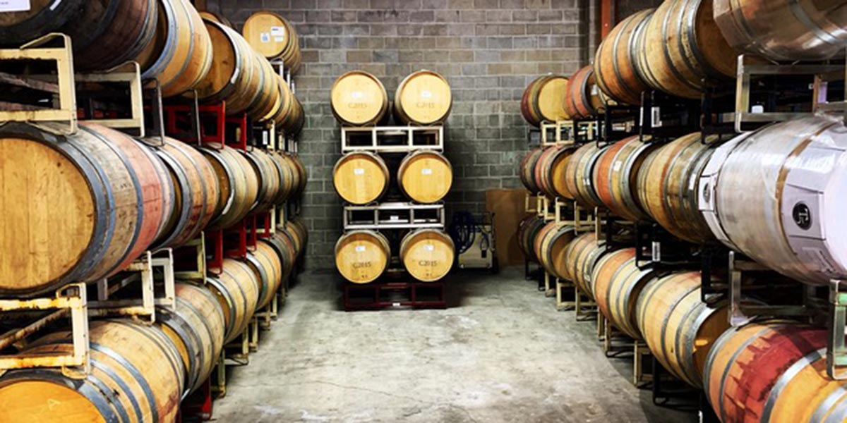 Wine Barrels at Benton Family Wines