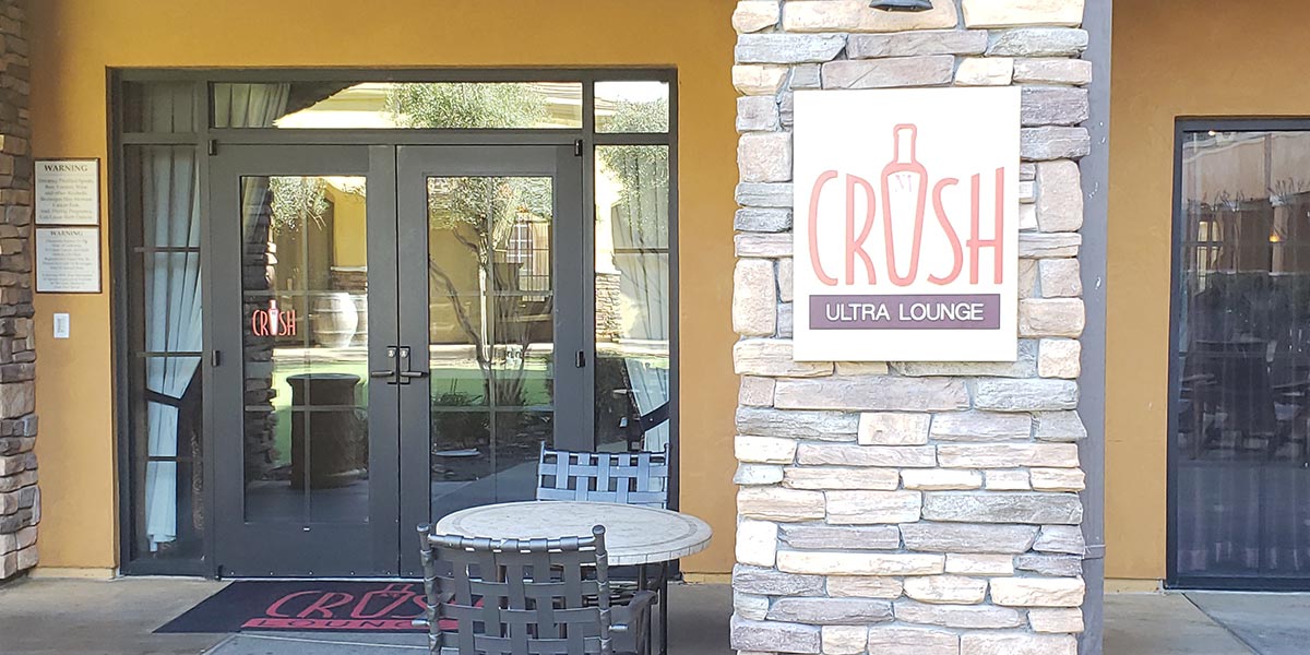 Crush Ultra Lounge at the Meritage Sign