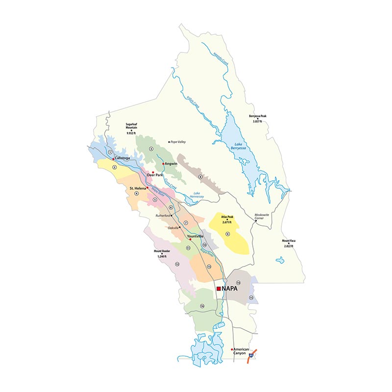 Napa Valley Appellations Map